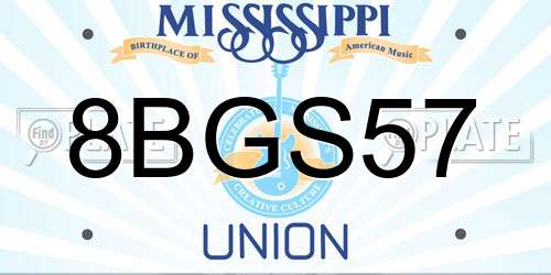 8BGS57 Mississippi License Plate
