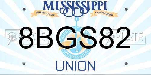 8BGS82 Mississippi License Plate