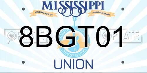 8BGT01 Mississippi License Plate