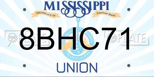 8BHC71 Mississippi License Plate