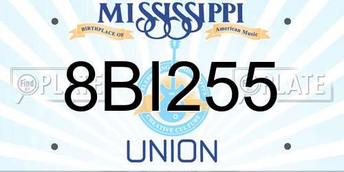 8BI255 Mississippi License Plate