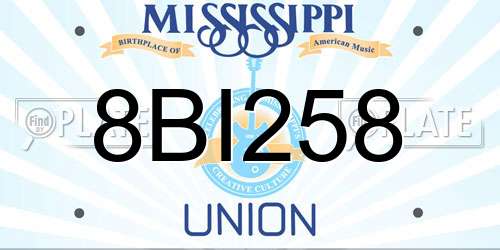 8BI258 Mississippi License Plate