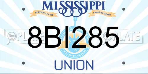 8BI285 Mississippi License Plate