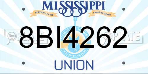 8BI4262 Mississippi License Plate