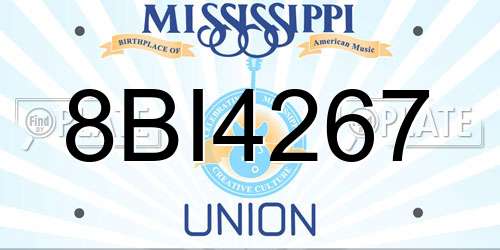 8BI4267 Mississippi License Plate