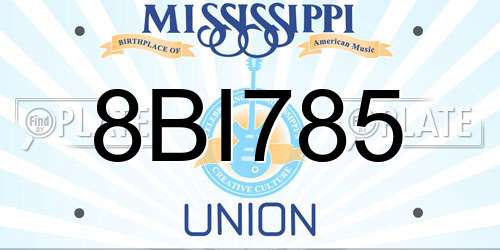 8BI785 Mississippi License Plate