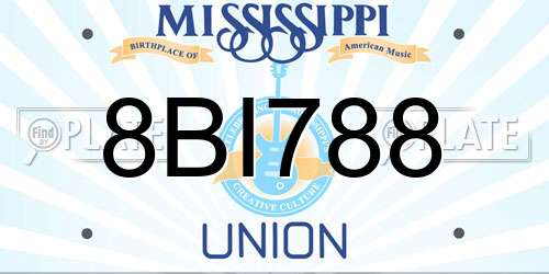 8BI788 Mississippi License Plate