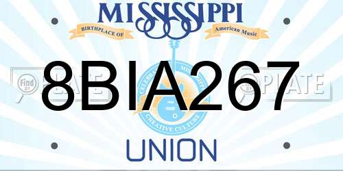 8BIA267 Mississippi License Plate