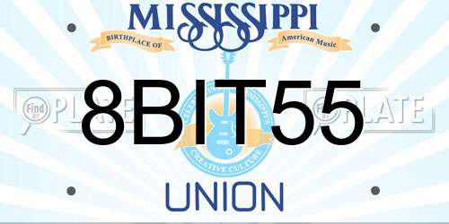 8BIT55 Mississippi License Plate