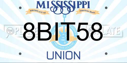 8BIT58 Mississippi License Plate