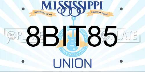 8BIT85 Mississippi License Plate