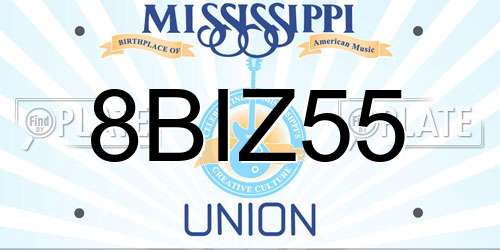 8BIZ55 Mississippi License Plate