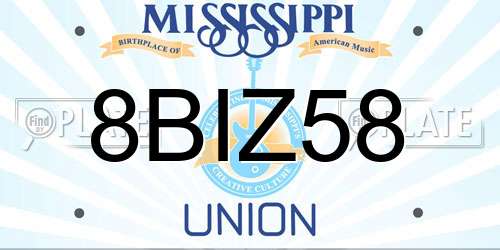 8BIZ58 Mississippi License Plate