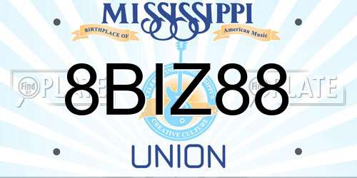 8BIZ88 Mississippi License Plate