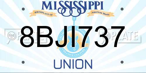 8BJI737 Mississippi License Plate