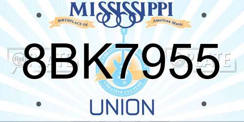8BK7955 Mississippi License Plate