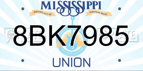8BK7985 Mississippi License Plate