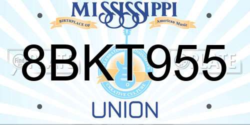 8BKT955 Mississippi License Plate