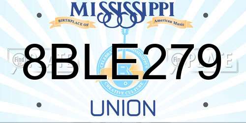 8BLE279 Mississippi License Plate