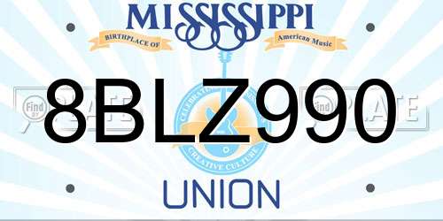 8BLZ990 Mississippi License Plate