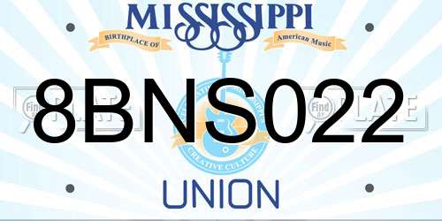 8BNS022 Mississippi License Plate