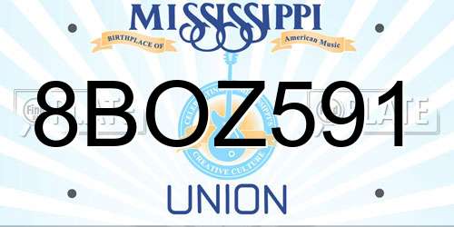8BOZ591 Mississippi License Plate