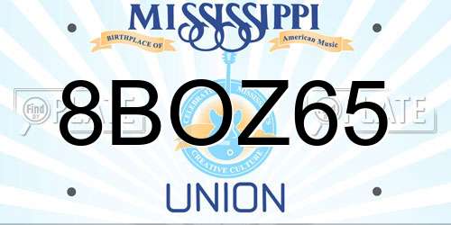 8BOZ65 Mississippi License Plate