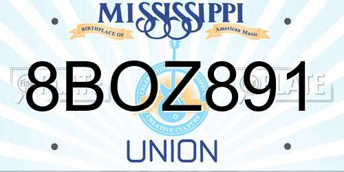 8BOZ891 Mississippi License Plate