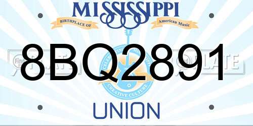 8BQ2891 Mississippi License Plate
