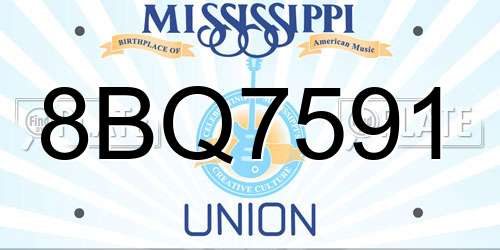 8BQ7591 Mississippi License Plate