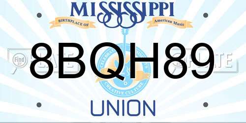 8BQH89 Mississippi License Plate
