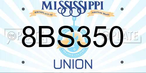 8BS350 Mississippi License Plate
