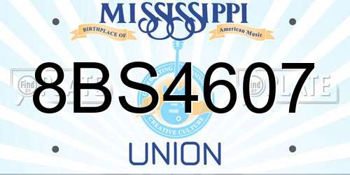 8BS4607 Mississippi License Plate