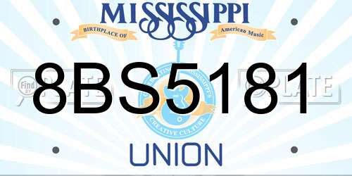 8BS5181 Mississippi License Plate