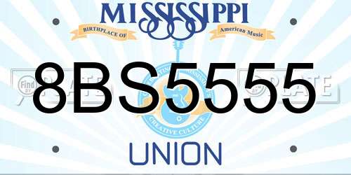 8BS5555 Mississippi License Plate