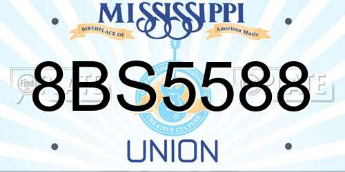 8BS5588 Mississippi License Plate