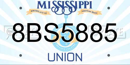 8BS5885 Mississippi License Plate