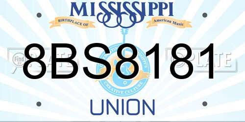 8BS8181 Mississippi License Plate