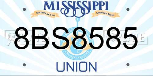 8BS8585 Mississippi License Plate