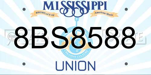 8BS8588 Mississippi License Plate