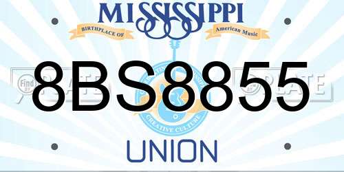 8BS8855 Mississippi License Plate