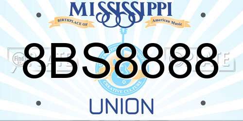 8BS8888 Mississippi License Plate