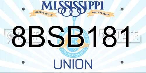 8BSB181 Mississippi License Plate
