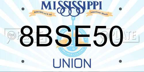 8BSE50 Mississippi License Plate