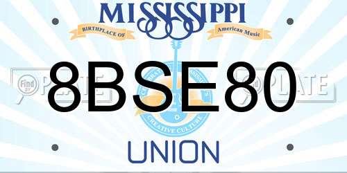 8BSE80 Mississippi License Plate