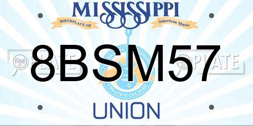 8BSM57 Mississippi License Plate