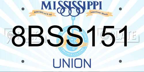 8BSS151 Mississippi License Plate