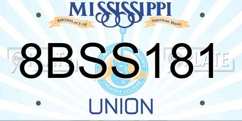 8BSS181 Mississippi License Plate
