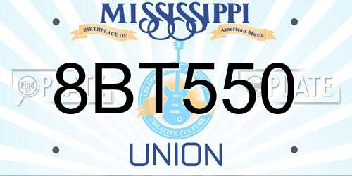 8BT550 Mississippi License Plate