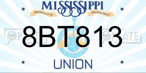 8BT813 Mississippi License Plate